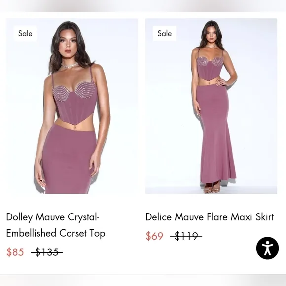 💜 Dolley Mauve Crystal-embellished Corset Top 💜