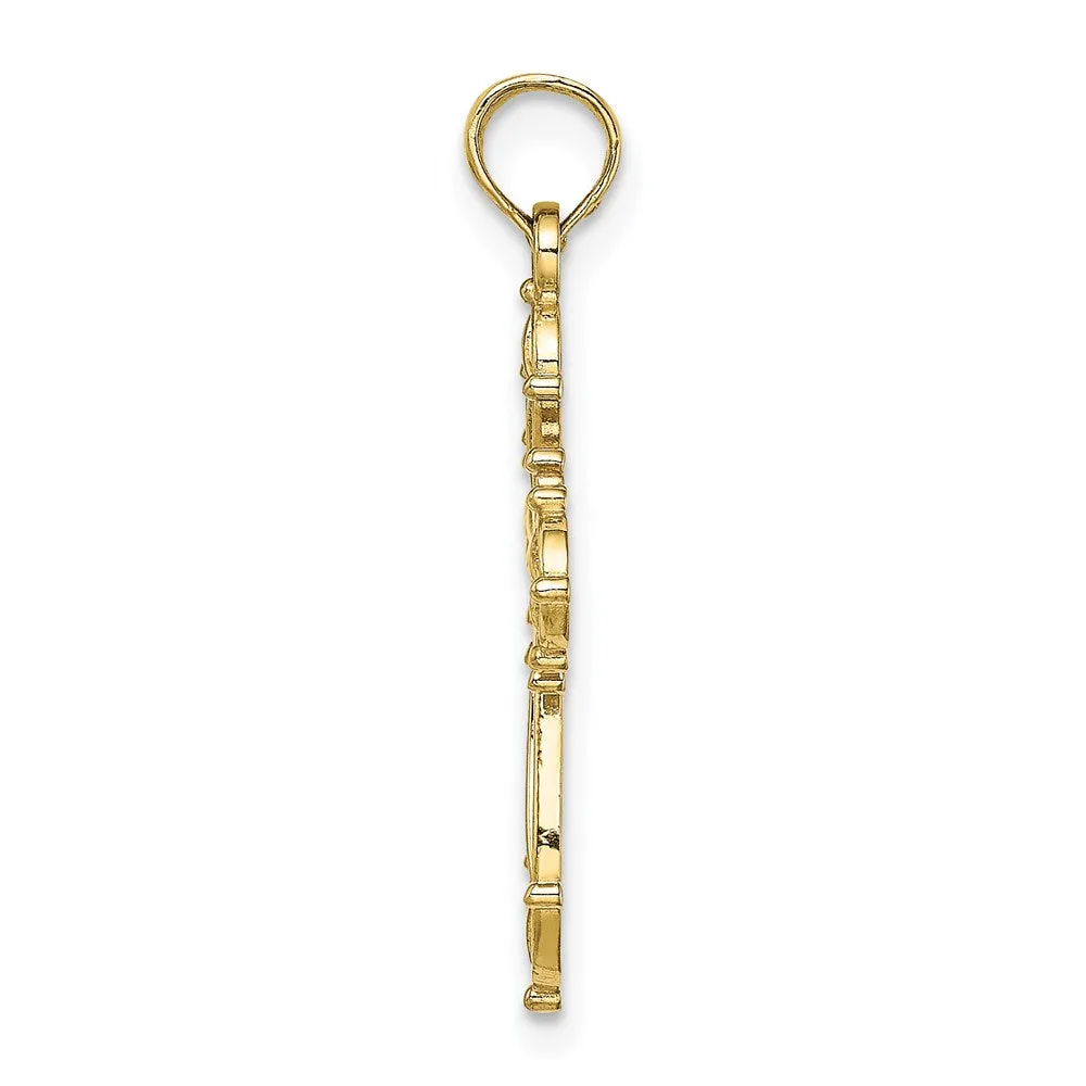 10K Cut-Out Fancy Cross Charm
