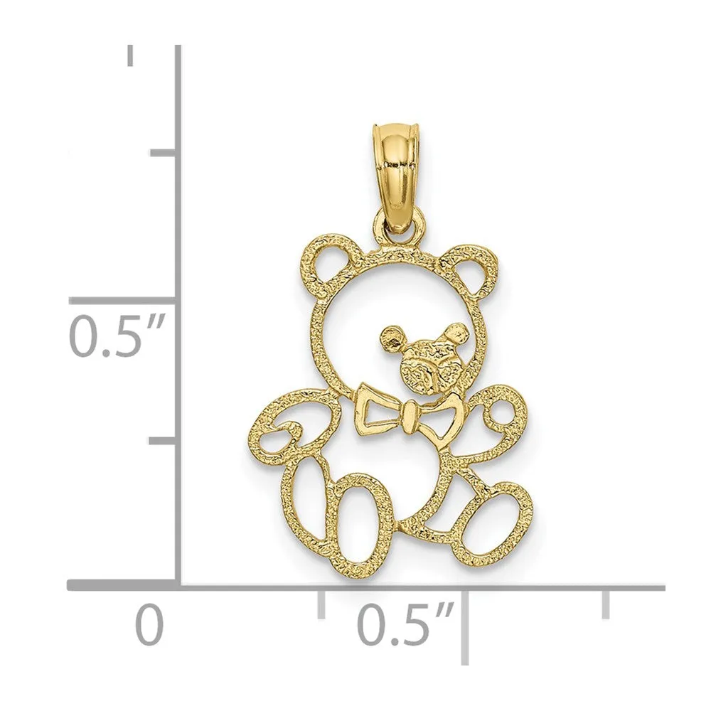 10K Cut Out Teddy Bear Charm