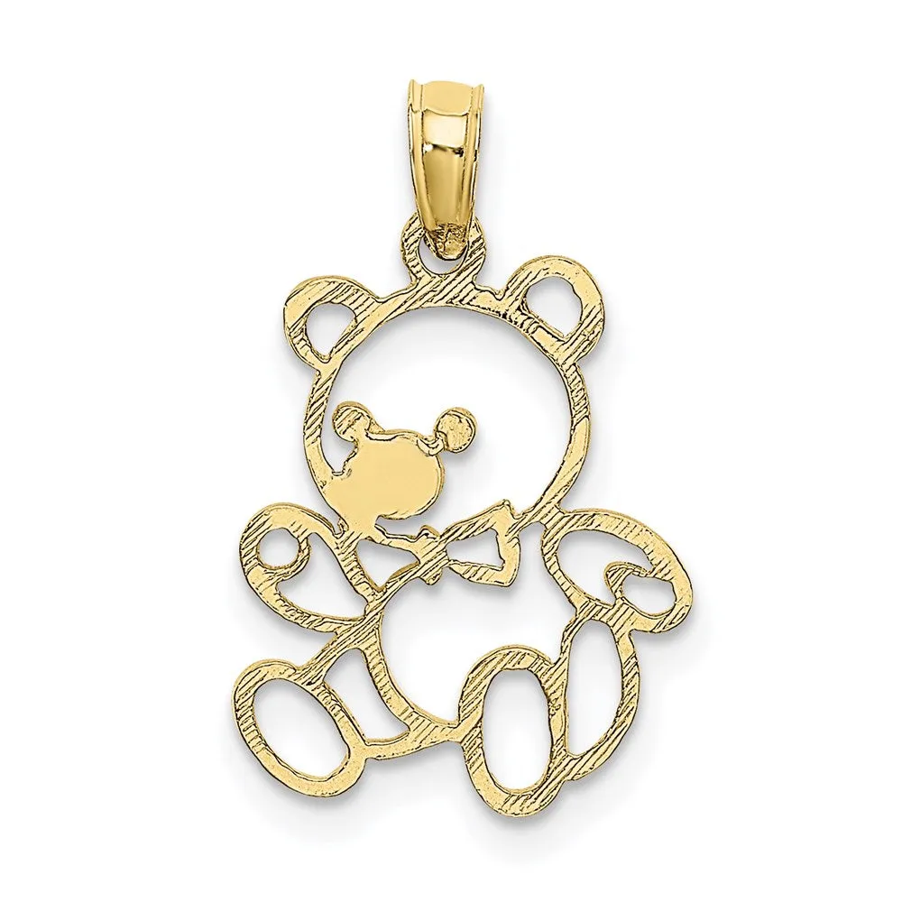 10K Cut Out Teddy Bear Charm