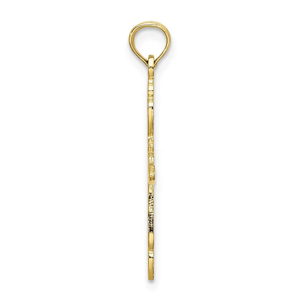 10K Polished Cut-Out Cross Charm