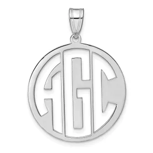 10KW Polished Cut Out Block Letter Circle Monogram Pendant