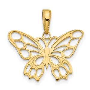 14K Butterfly Cut-out Pendant