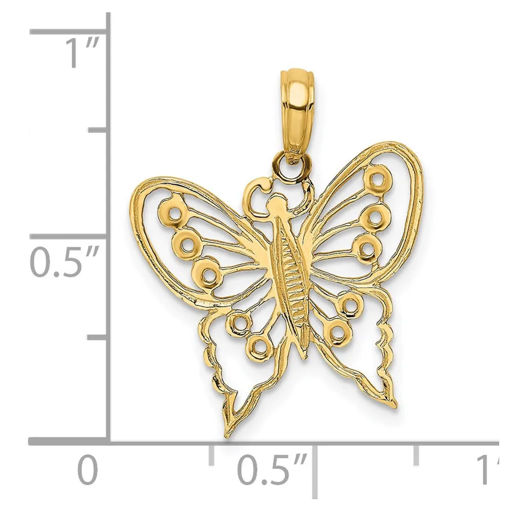 14K Cut-Out Butterfly Charm
