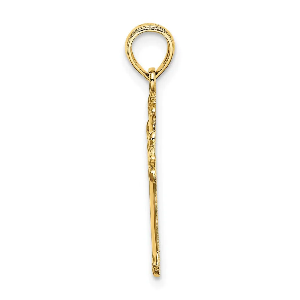 14K Cut-Out Cross Charm