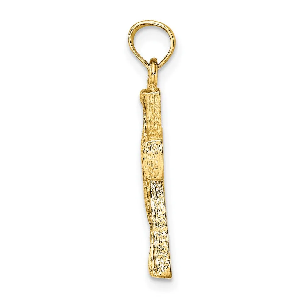 14K Cut-Out Cross w/ Triangle Ends Charm