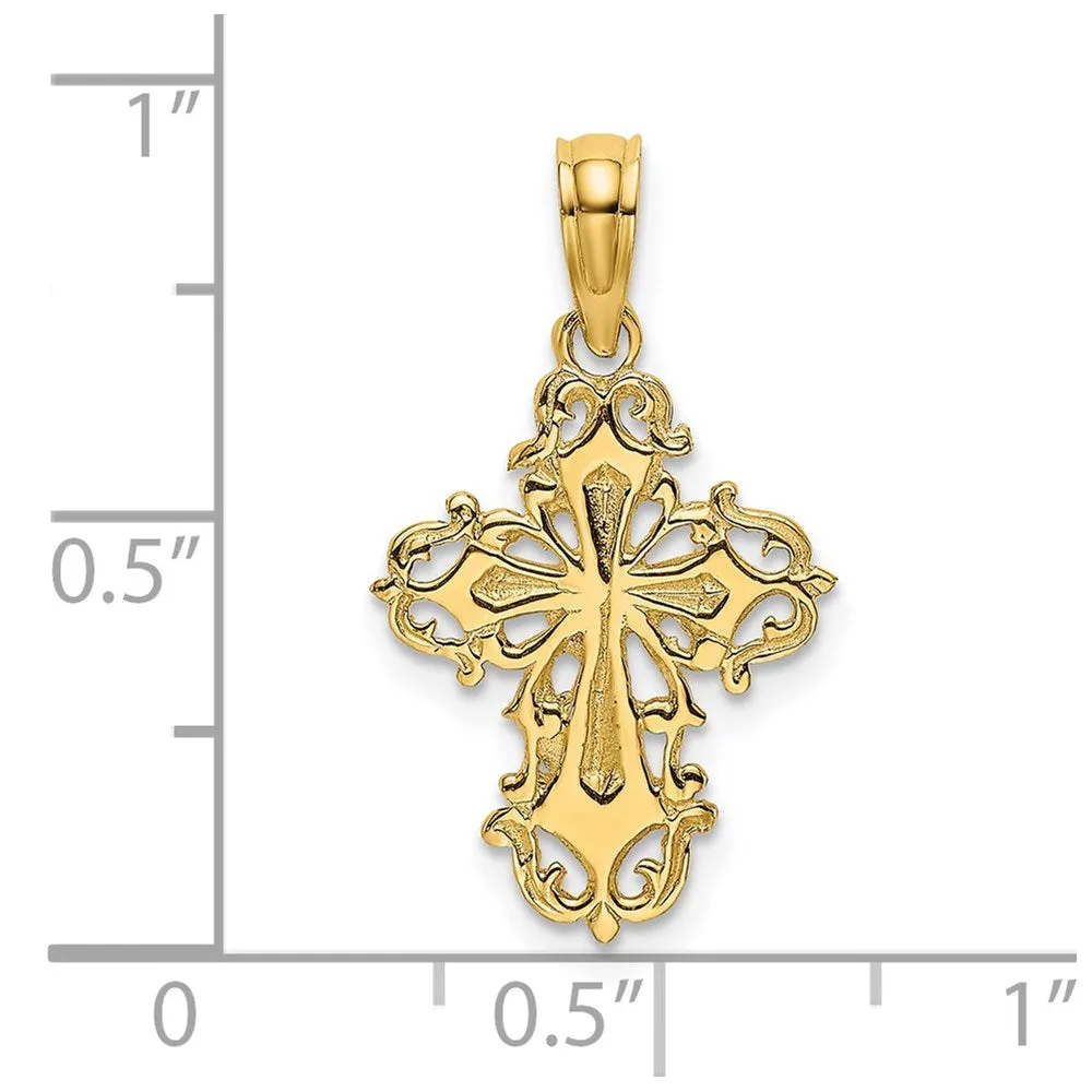 14K Cut-Out Delicate Cross Charm