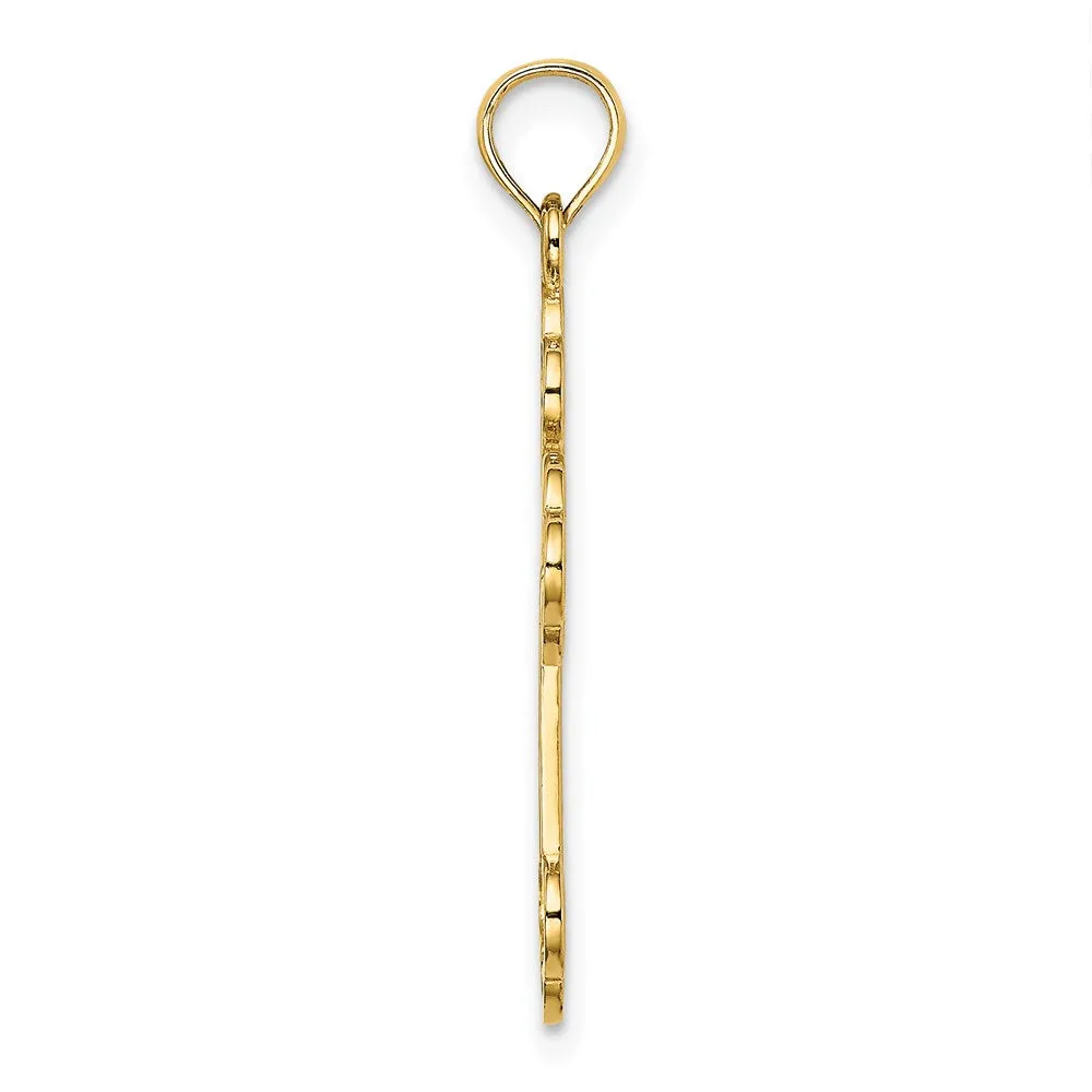14K Cut-Out Design Cross Charm