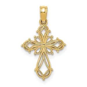 14K Cut-Out Fancy Cross Charm