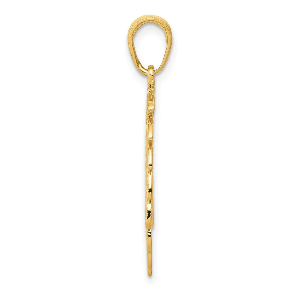 14K Cut-out Head Dress Pendant