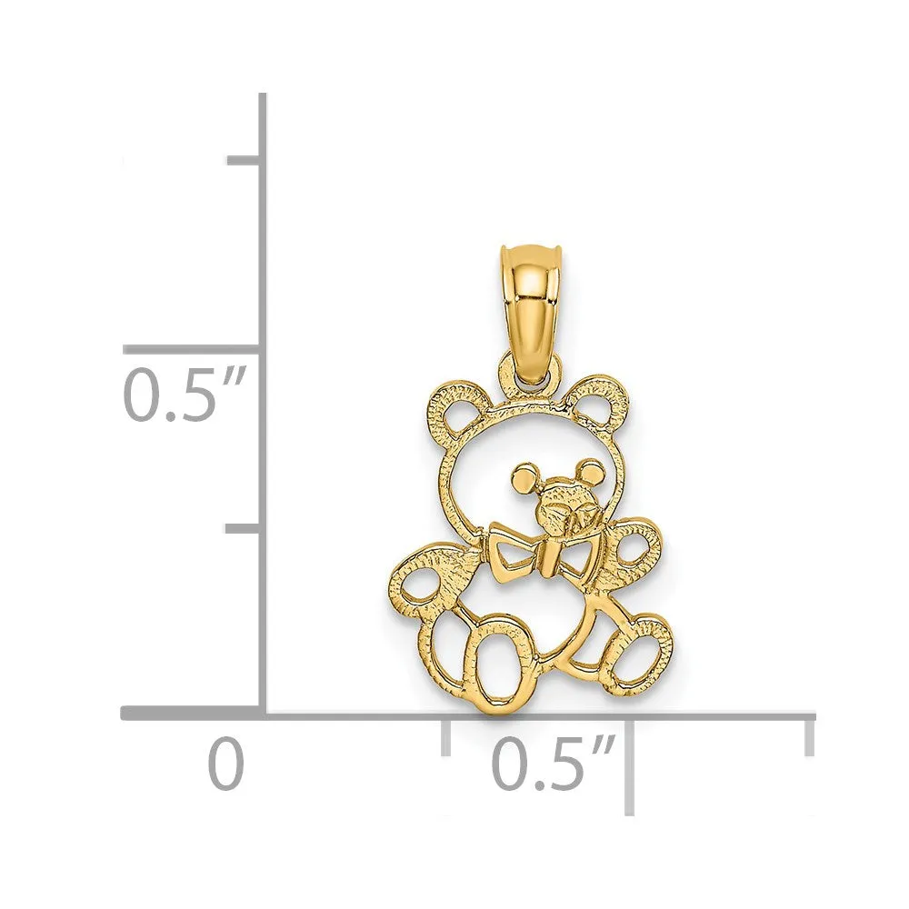 14K Cut out Teddy Bear Charm