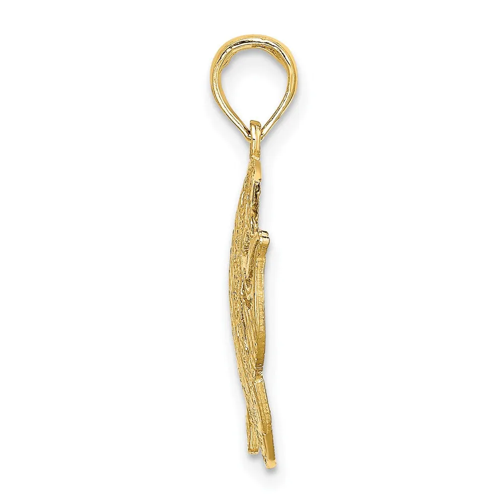 14K Polished Cut-Out Fish Charm