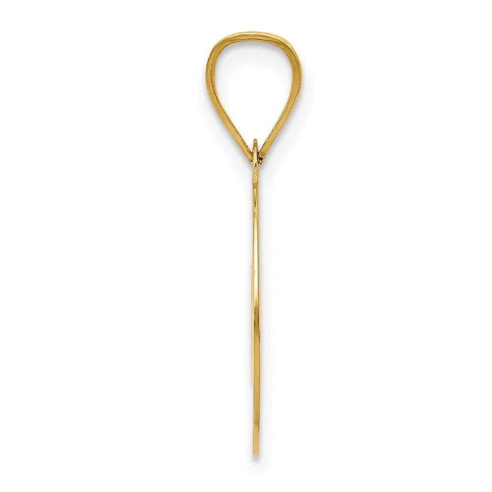 14K Polished Cut-out Heart Circle Disc Pendant