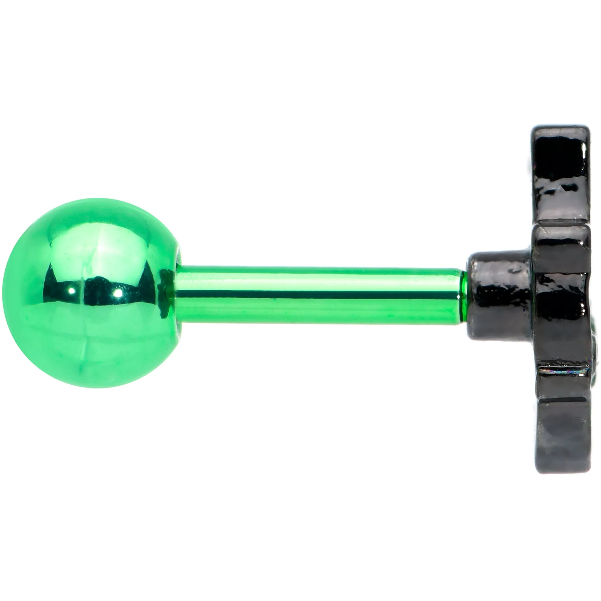 16 Gauge 1/4 Green Top Hat Skull Halloween Cartilage Tragus Earring