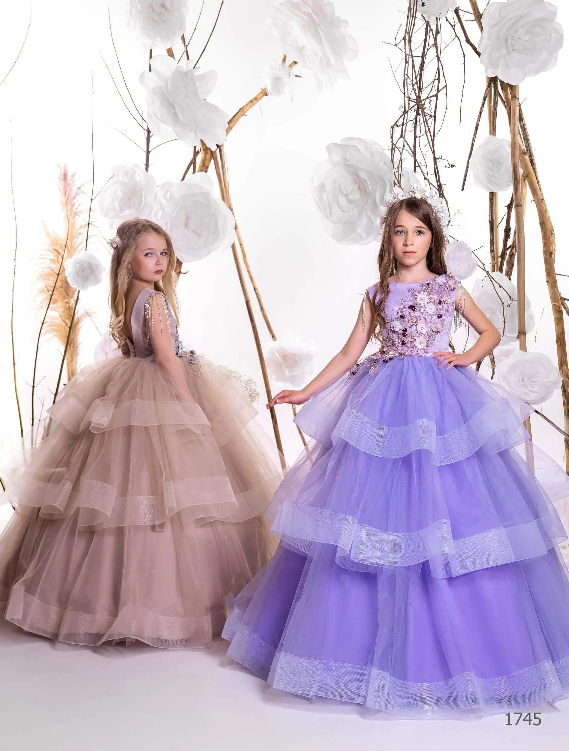 1745 Alexandria Tank-top Ruffled Gown