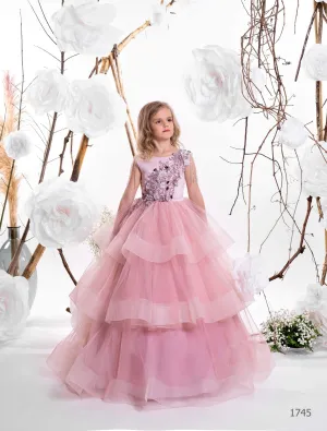 1745 Alexandria Tank-top Ruffled Gown