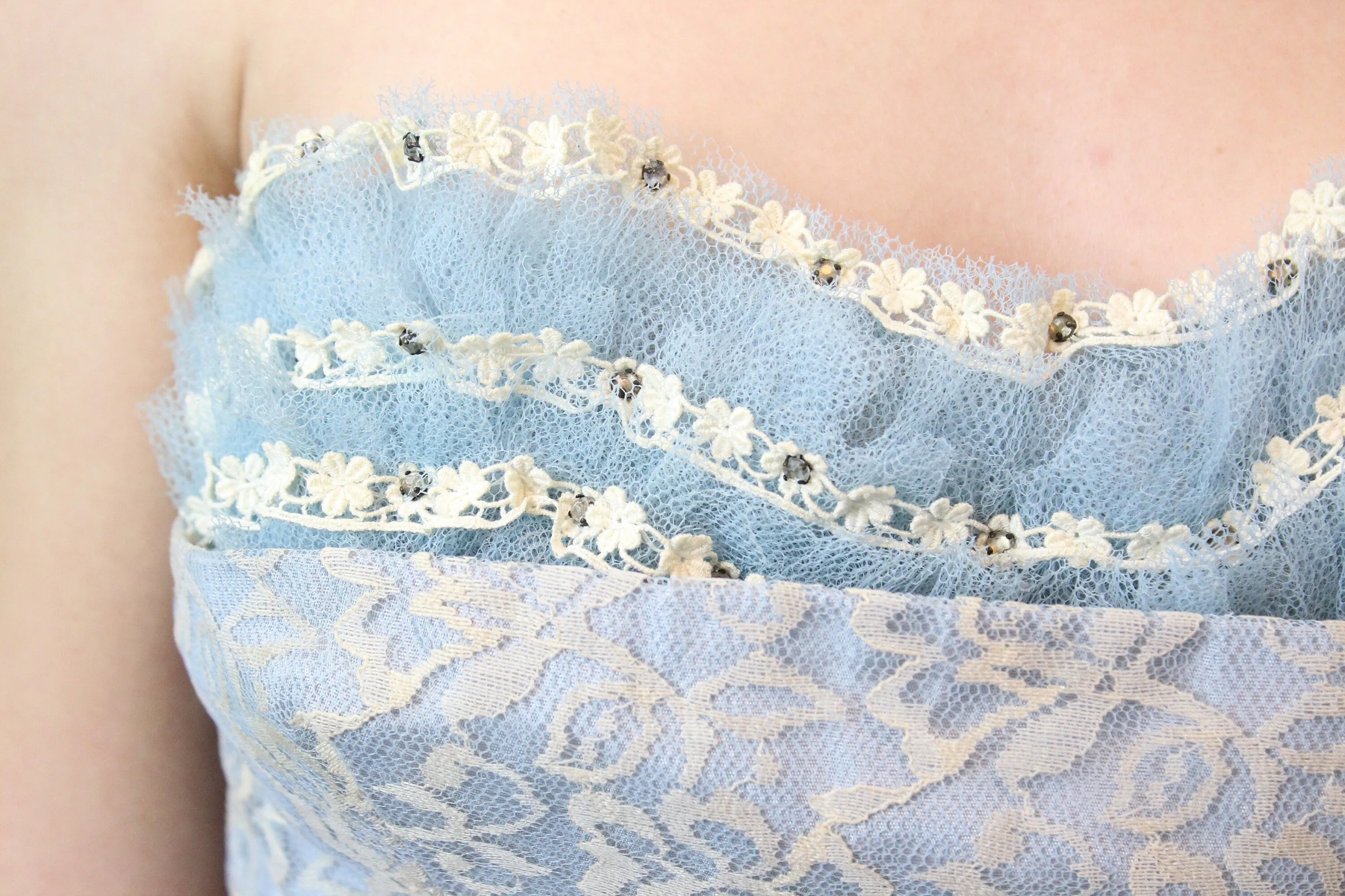1950s blue CUPCAKE lace tulle dress small  | new spring summer