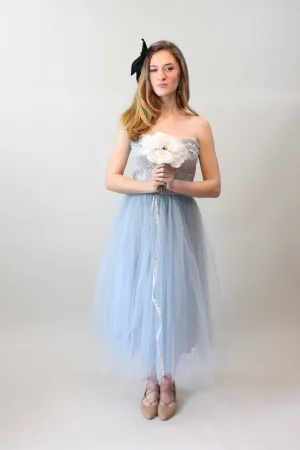 1950s blue CUPCAKE lace tulle dress small  | new spring summer