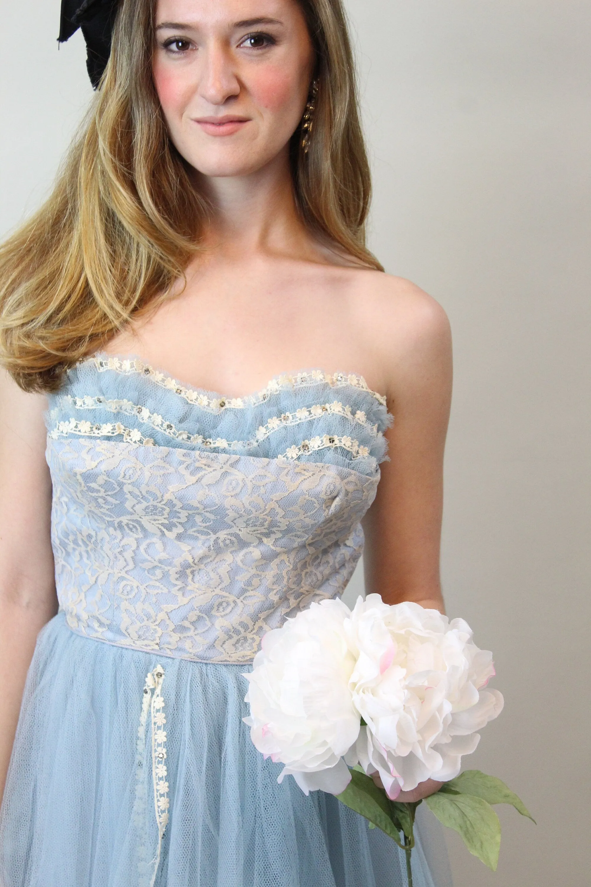 1950s blue CUPCAKE lace tulle dress small  | new spring summer
