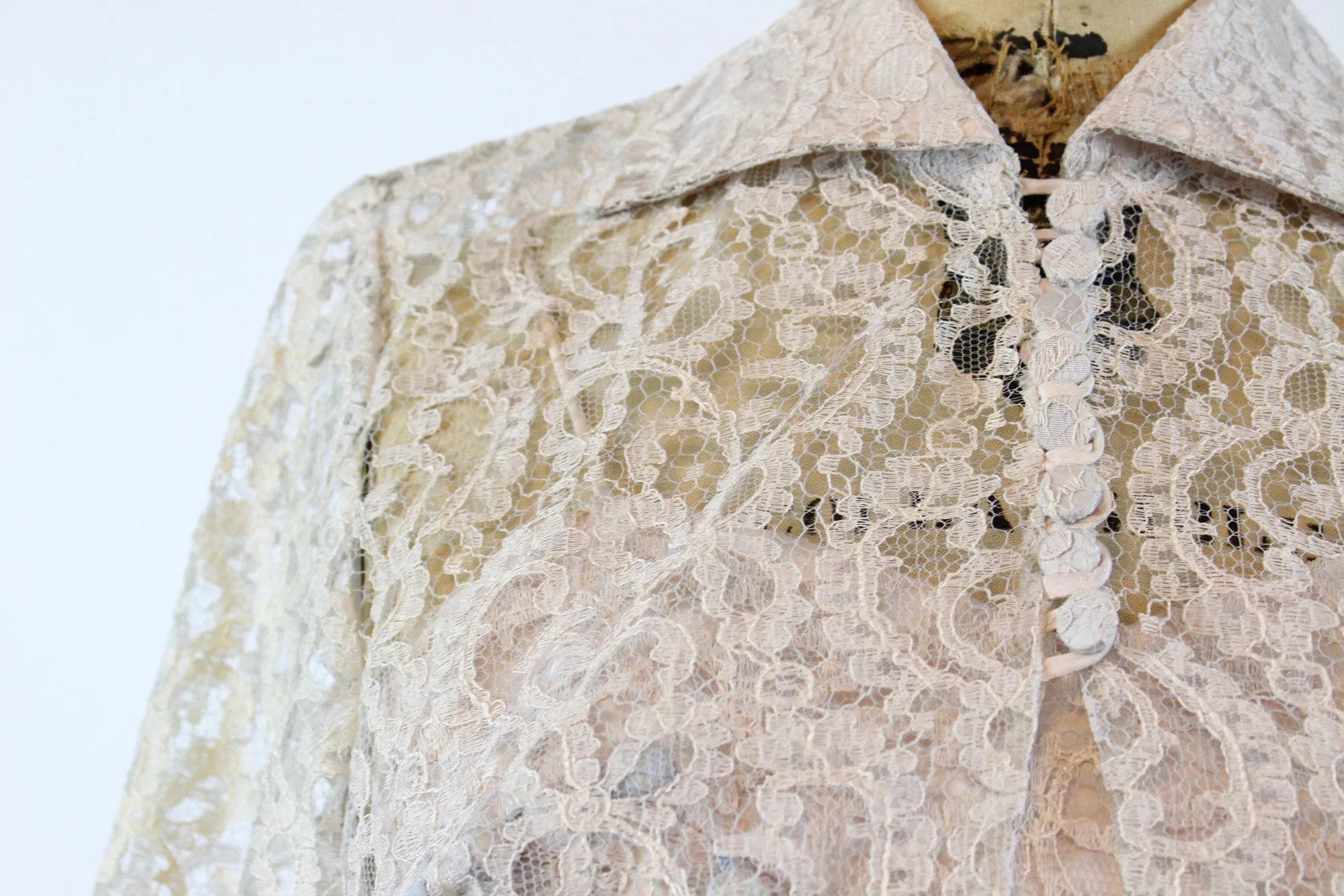 1950s LACE dress and BOLERO xs | new spring