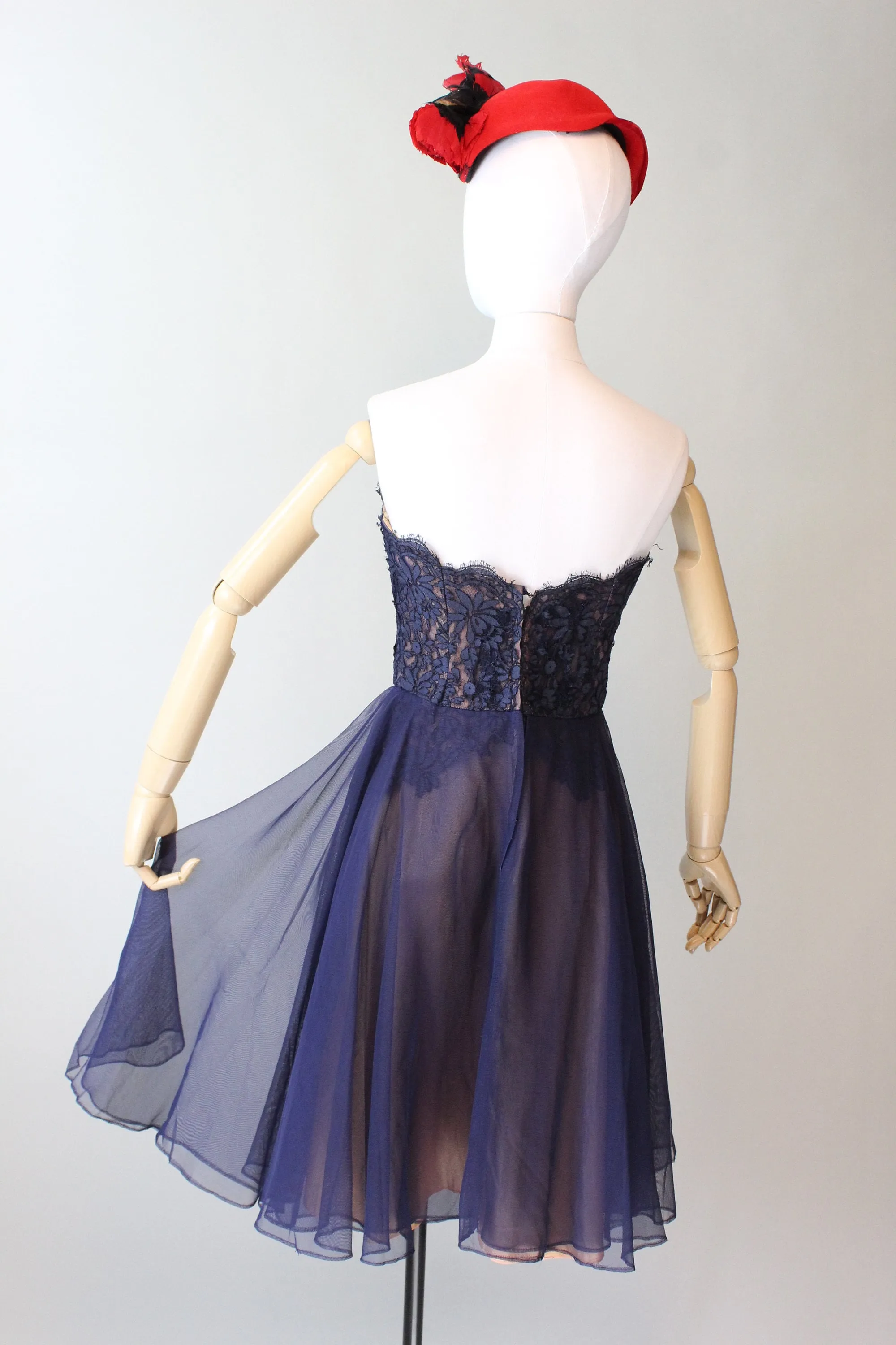 1950s PEGGY HUNT strapless OVERSKIRT dress small  | new spring summer
