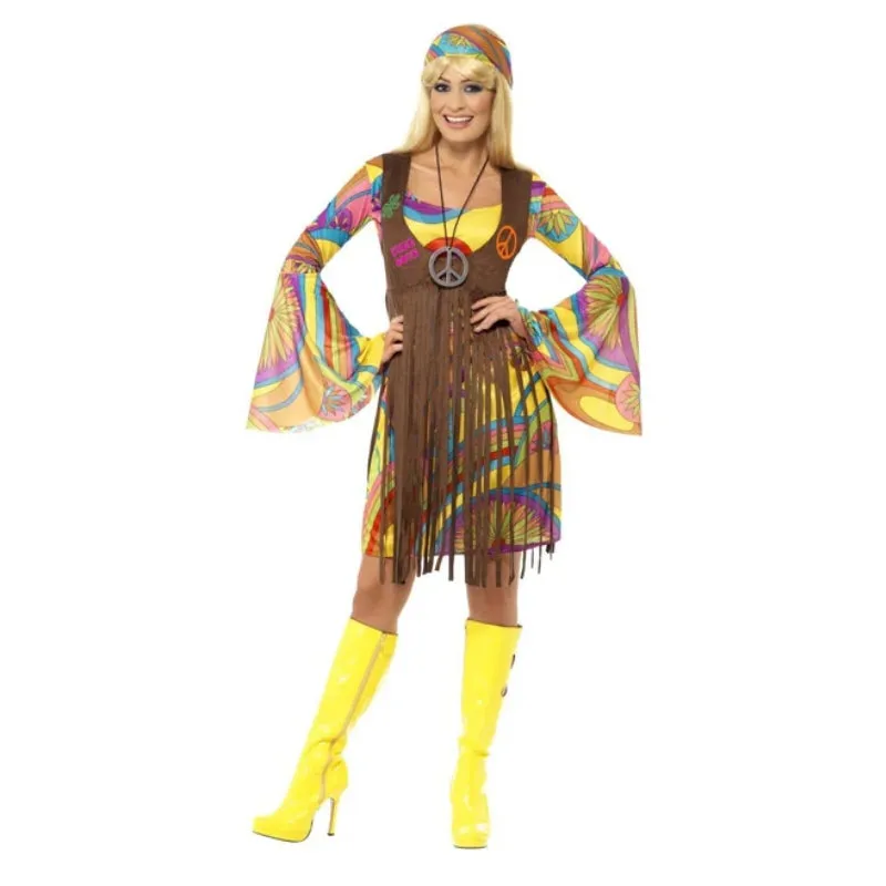 1960s Groovy Lady Dress and Fringed Vest