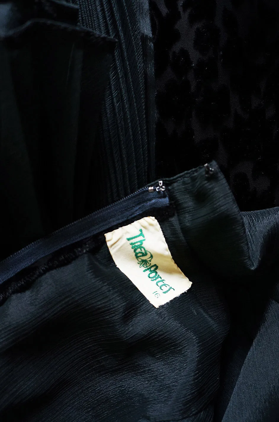 1970s Cut Velvet Thea Porter Gown
