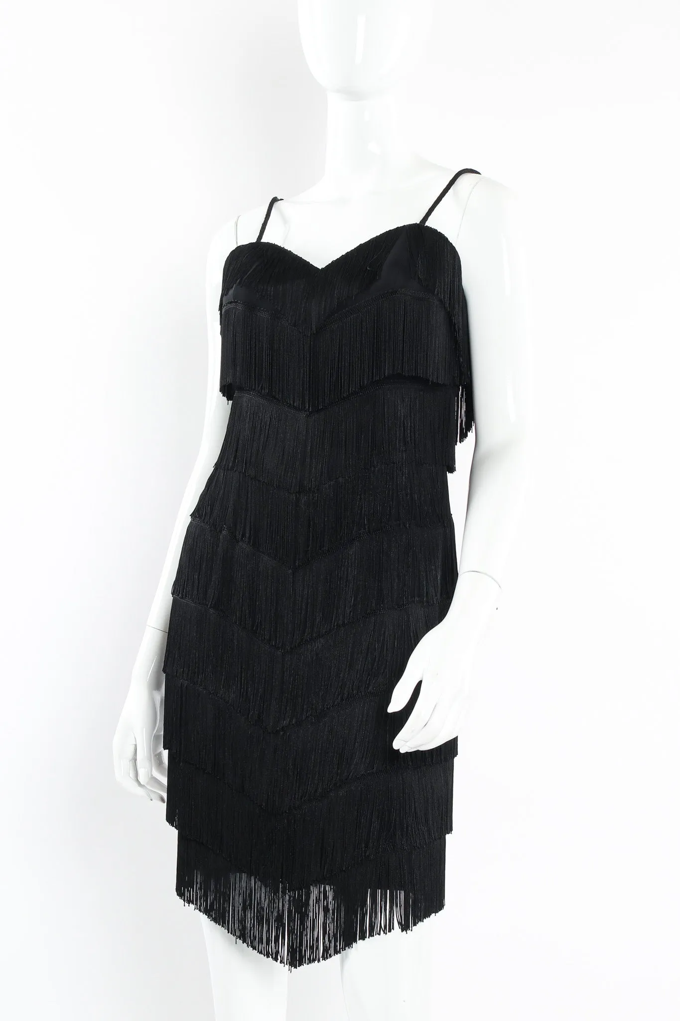 1990s Couture Fringe Flapper Dress