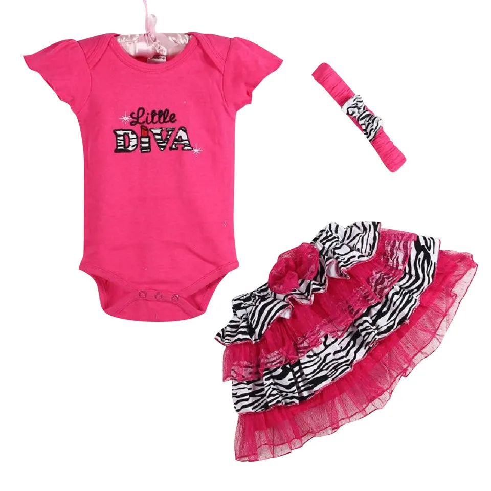3 Piece Ruffled Dress Set for Baby Girls