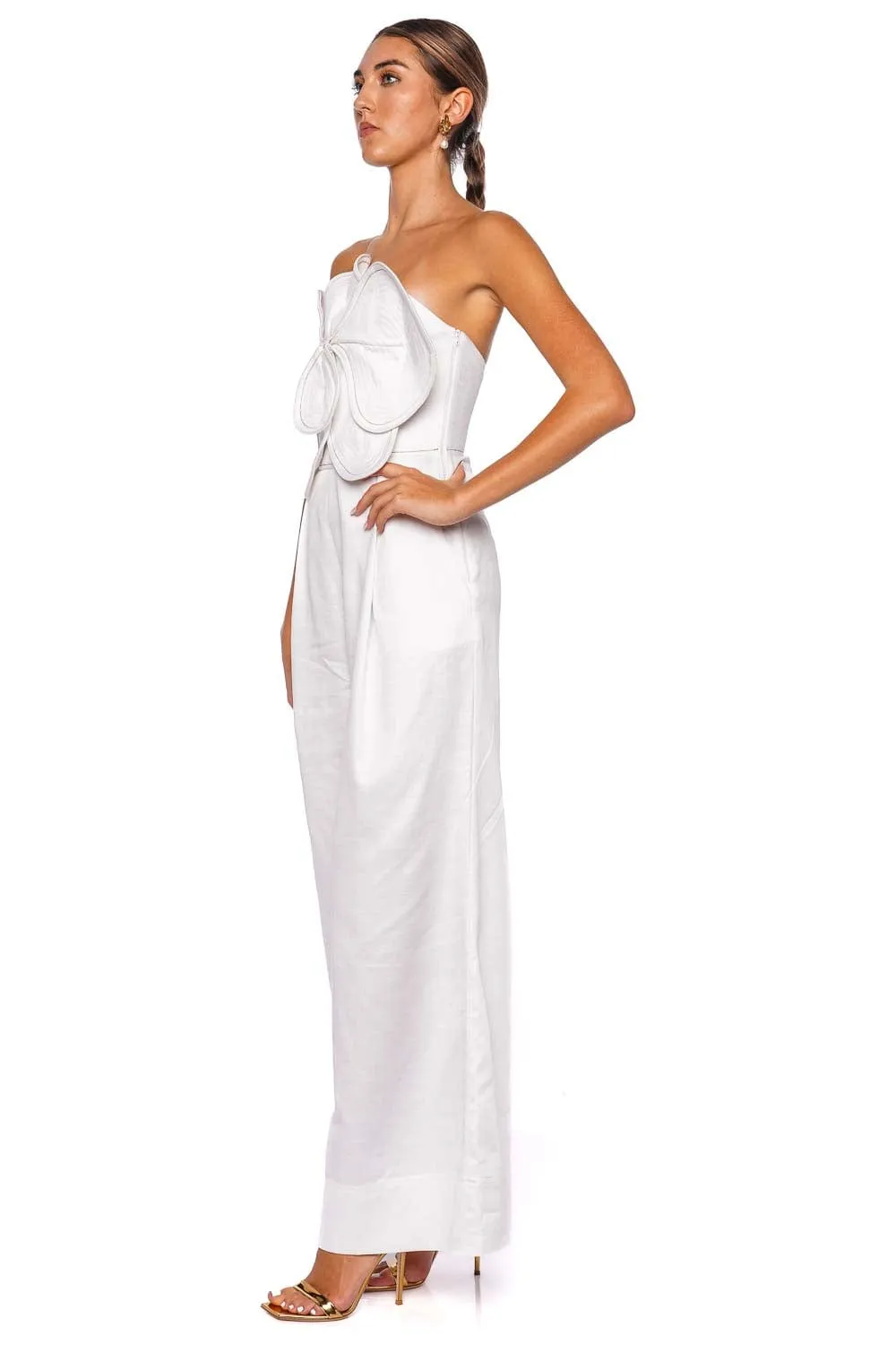 A Flor De Piel Sculpted Strapless Jumpsuit