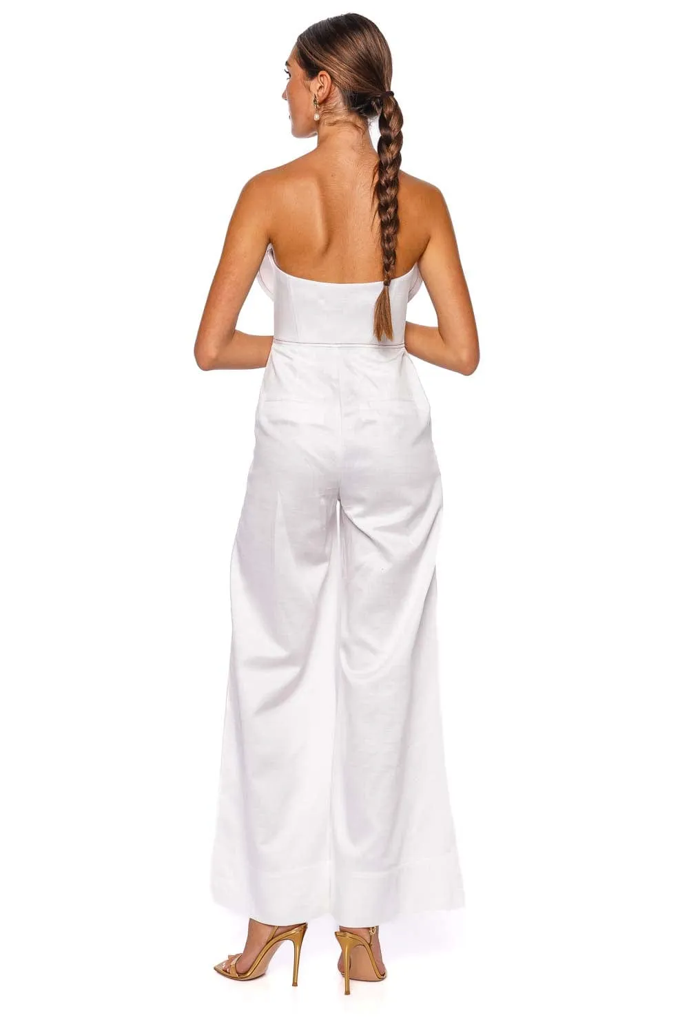 A Flor De Piel Sculpted Strapless Jumpsuit