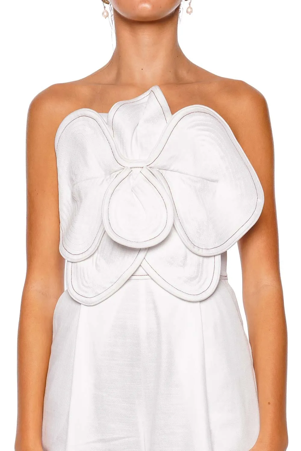 A Flor De Piel Sculpted Strapless Jumpsuit