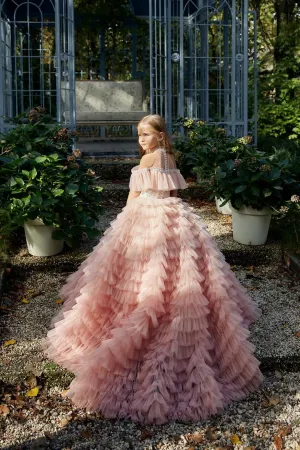 AB039 Ruffled Flower Girl Dress