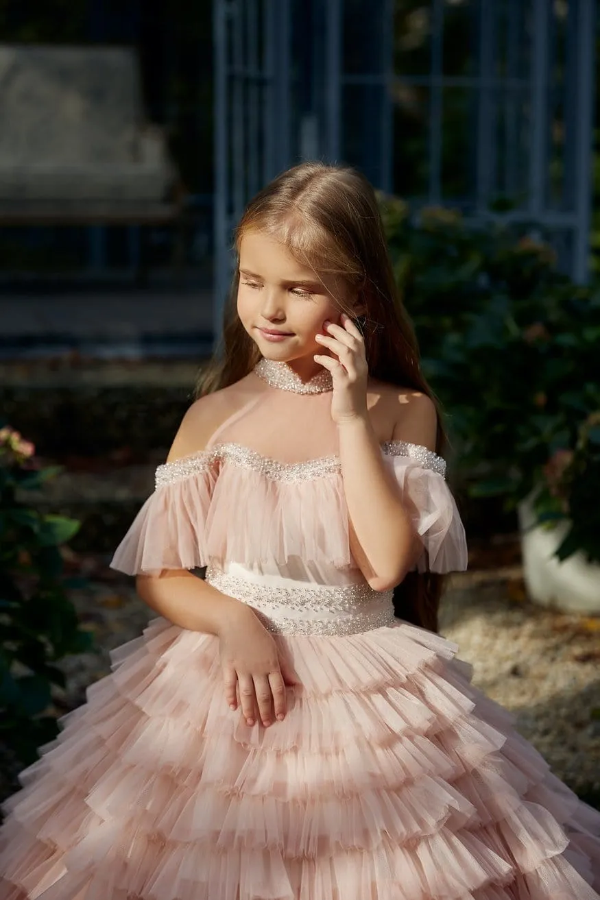 AB039 Ruffled Flower Girl Dress