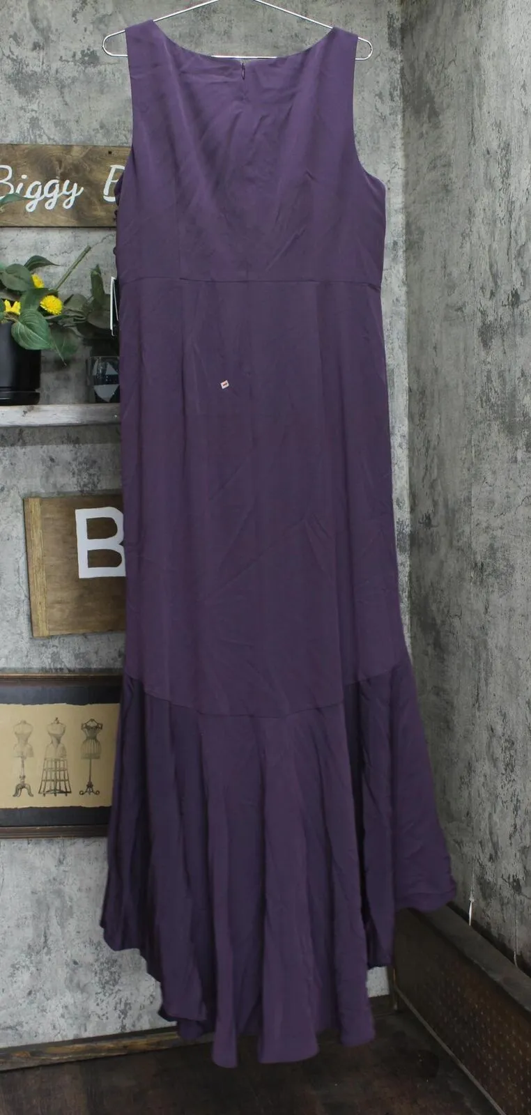 Adrianna Papell Womens Crepe Cascade Gown Maxi Dress AP1E207217 Purple 16