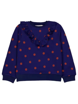 Albertine Dots Blue Sweatshirt Top