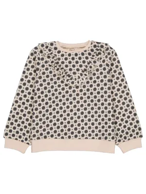 Albertine Jeannette Black Flower Print Sweatshirt Top