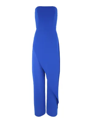 Alice   Olivia Alondra Strapless Asymmetrical Jumpsuit in Royal