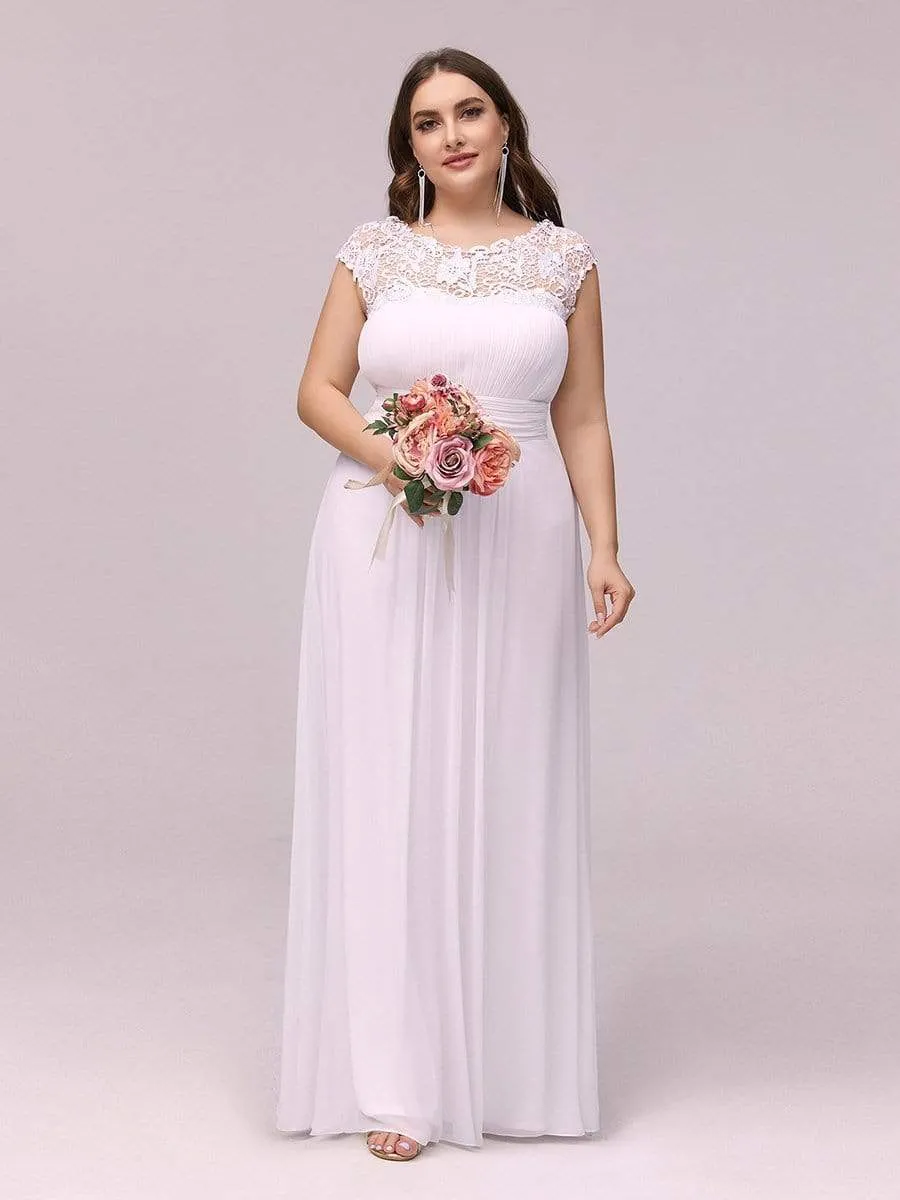 Allanah chiffon and lace wedding dress in white Express NZ wide