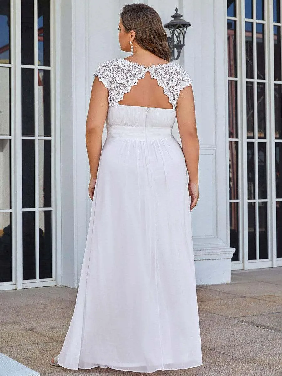 Allanah chiffon and lace wedding dress in white Express NZ wide