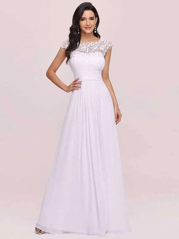 Allanah chiffon and lace wedding dress in white Express NZ wide