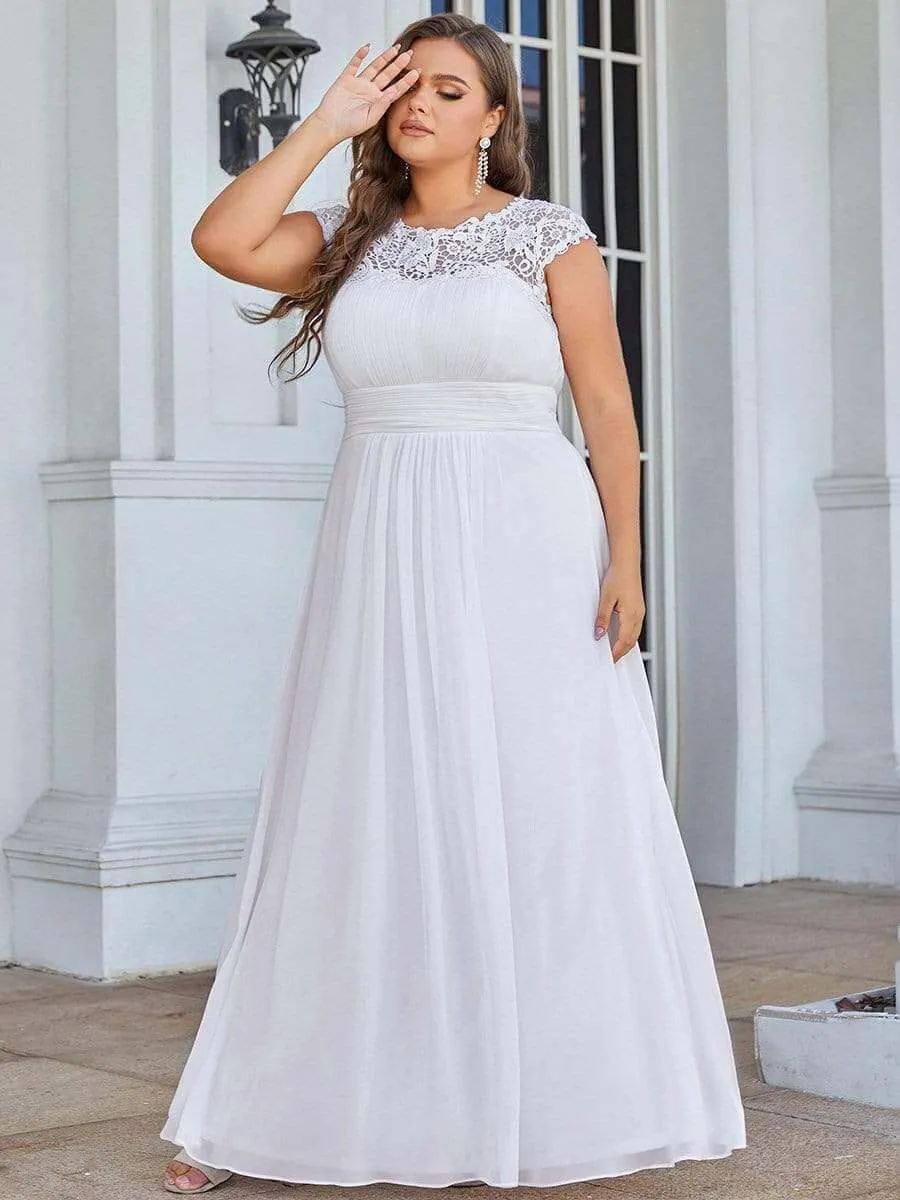 Allanah chiffon and lace wedding dress in white Express NZ wide