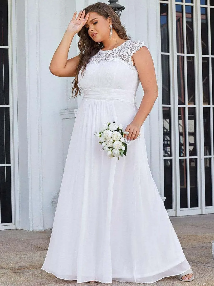 Allanah chiffon and lace wedding dress in white Express NZ wide