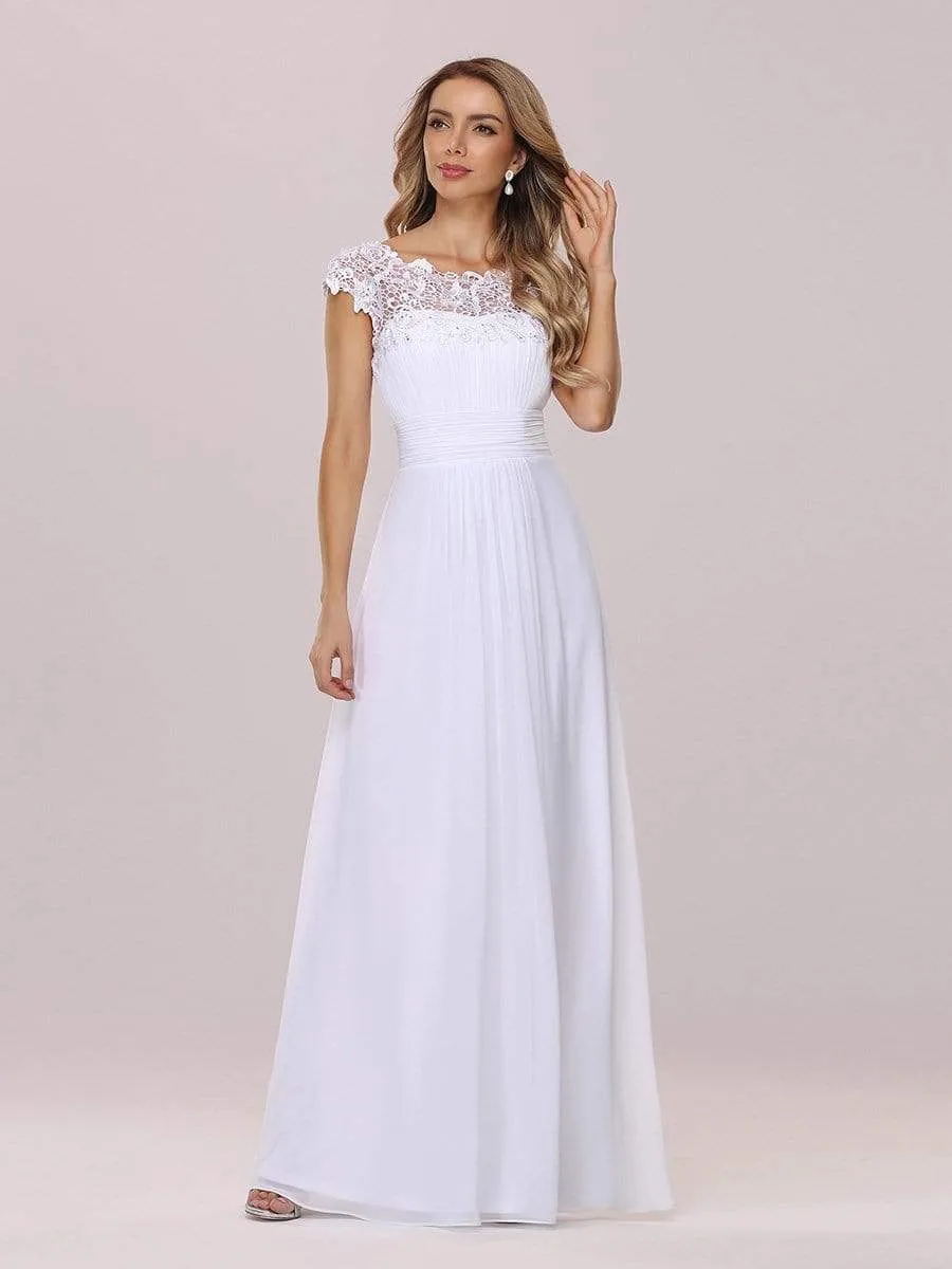 Allanah chiffon and lace wedding dress in white Express NZ wide