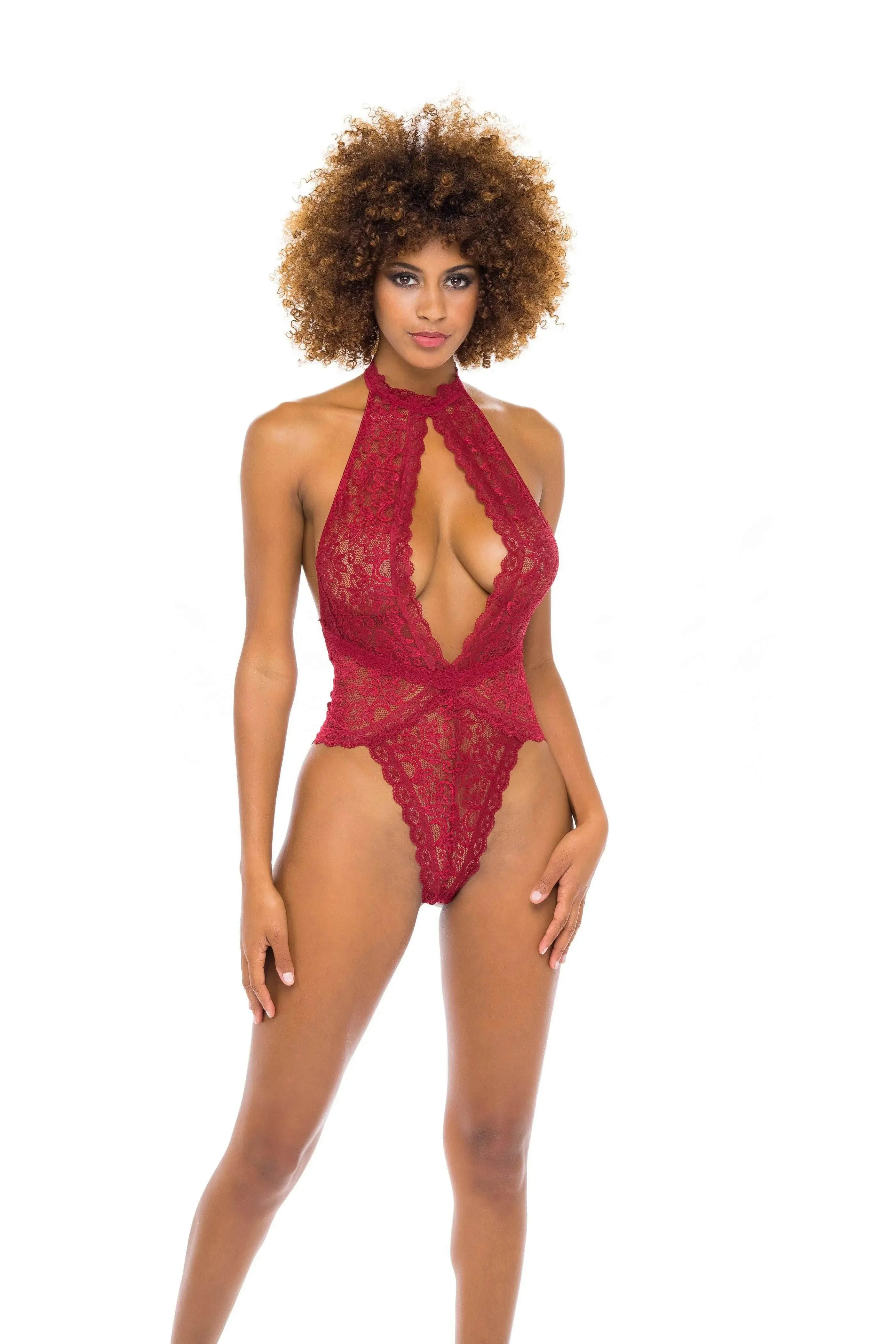 Allison All Over Lace Plunge Teddy