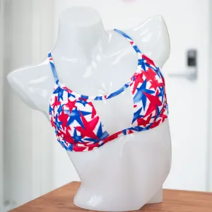 American Dream/Mesh X Back Halter Bikini Top