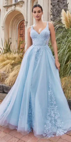 Andrea & Leo A1125 Floor Length A-Line Pastel Elysium Lace V-Neck Gown