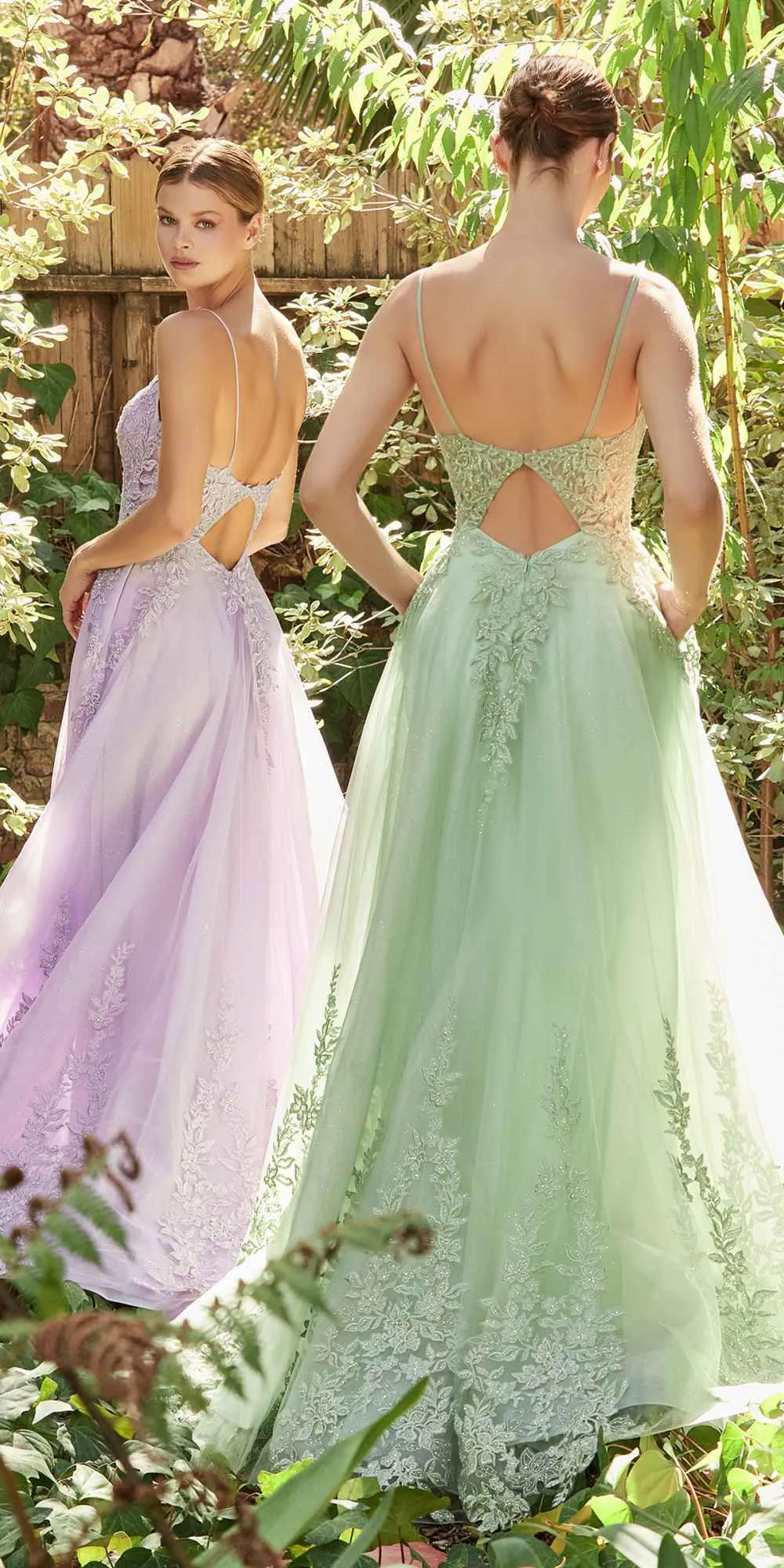 Andrea & Leo A1125 Floor Length A-Line Pastel Elysium Lace V-Neck Gown
