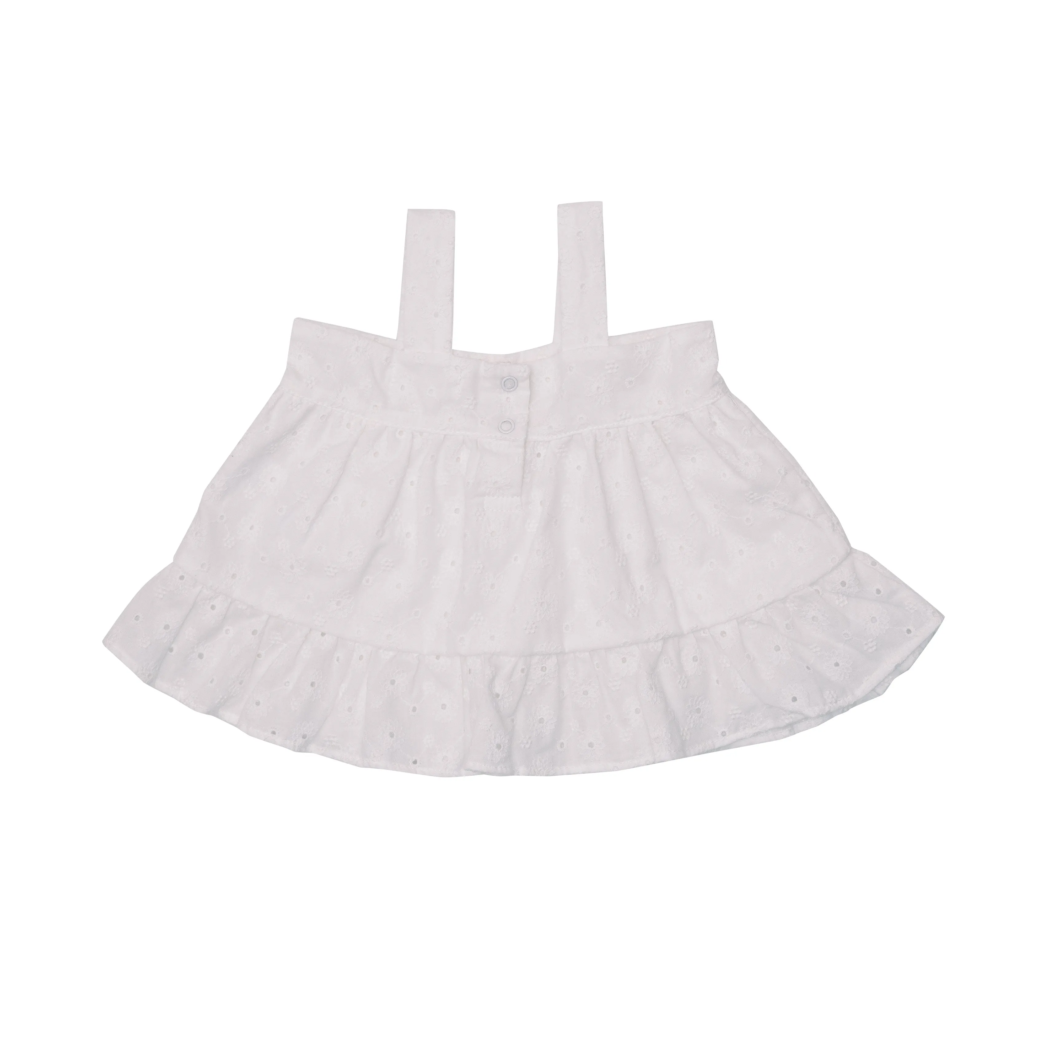 Angel Dear Eyelet White Wrap Ruffle Top & Ruffle Leg Diaper Cover Set