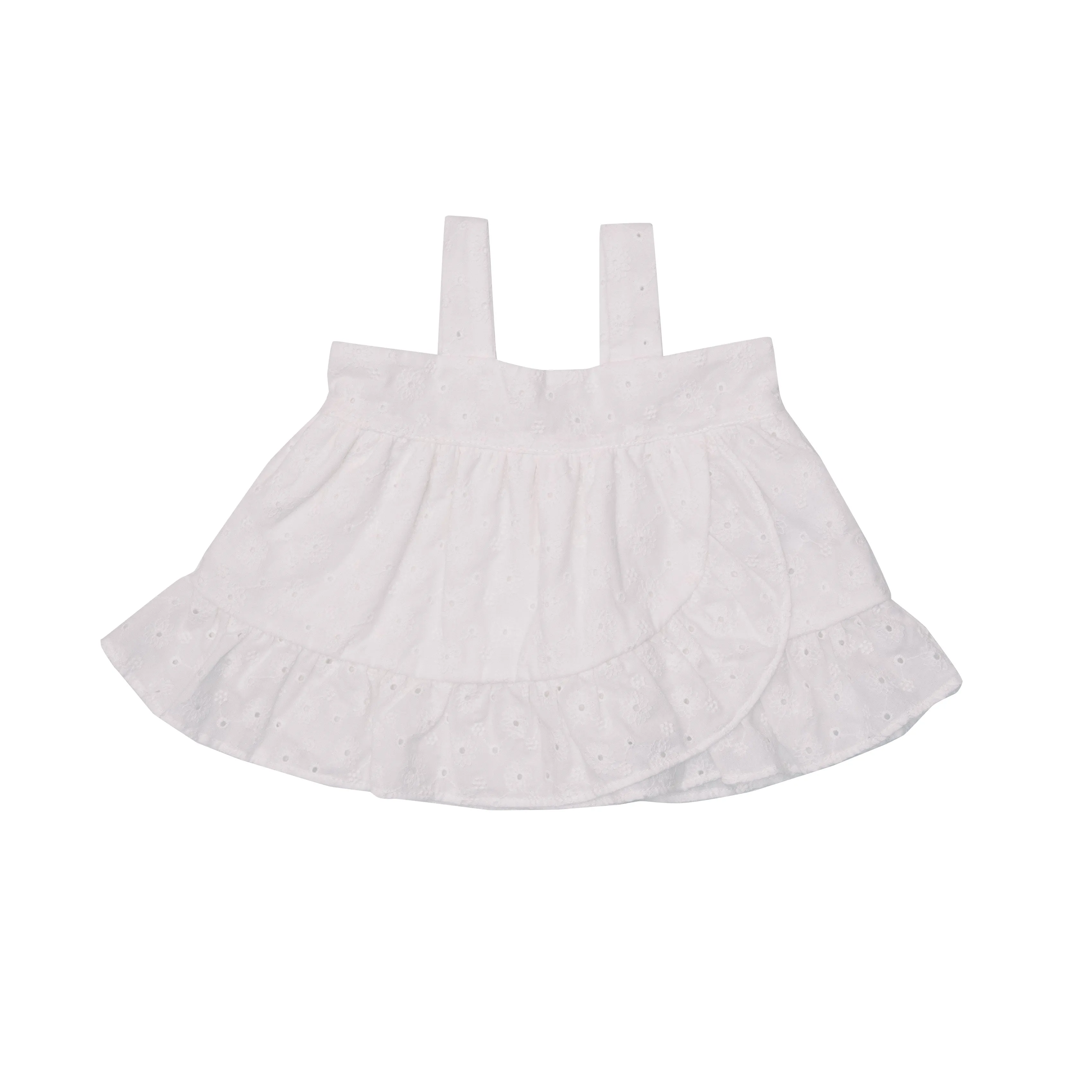 Angel Dear Eyelet White Wrap Ruffle Top & Ruffle Leg Diaper Cover Set